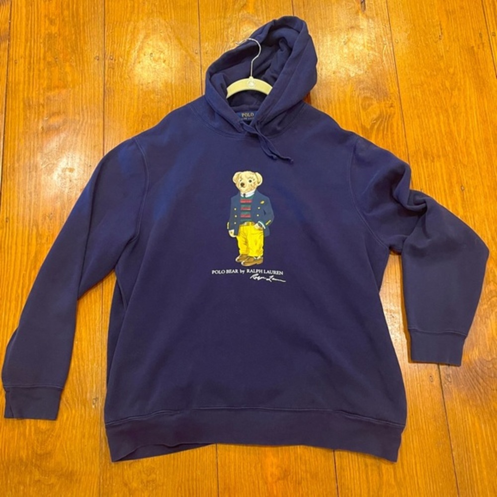 Polo Ralph Lauren Men's Hooded‎ Sweatshirt Fashion Bear Navy Big Size XXL